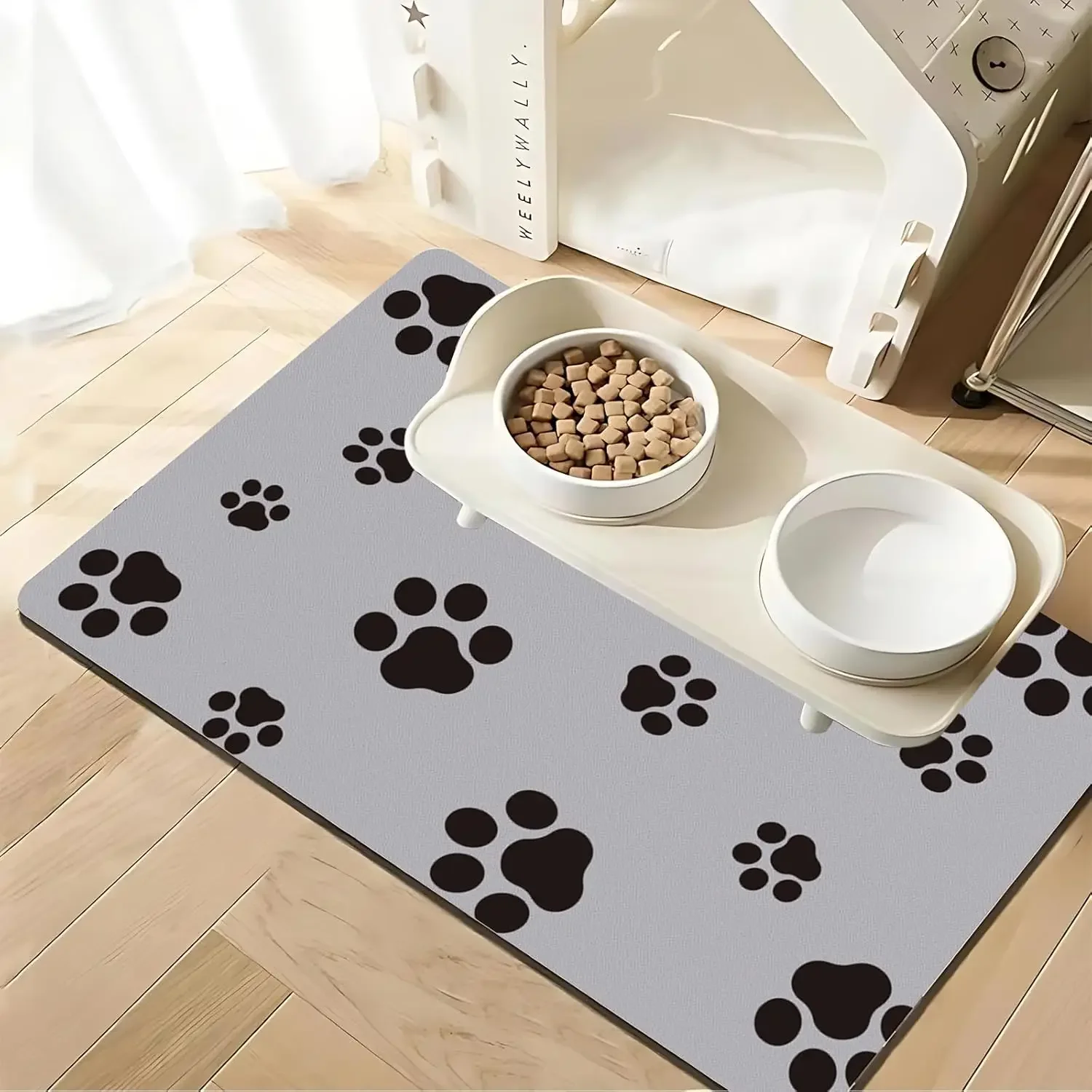 Tapis de nourriture pour chien tapis absorbant pour chien pour la nourriture et l'eau sans taches séchage rapide chat chien bol de nourriture tapis antidérapant tapis d'alimentation pour chien