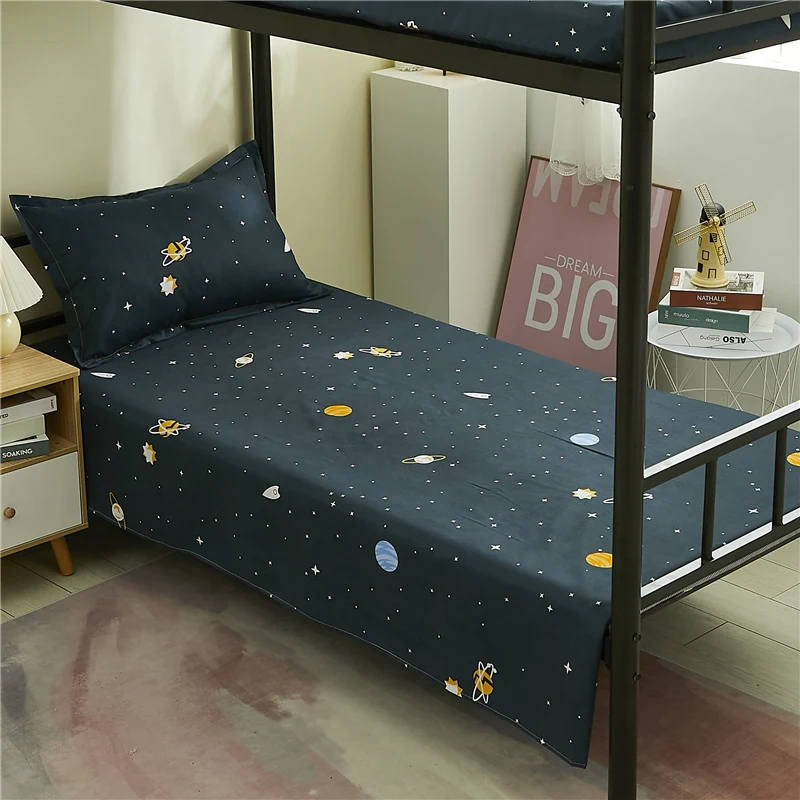 Drap de lit simple 160x230cm, drap plat moderne en Polyester doux, linge de lit pour la maison, couvre-lit pour enfants et adultes, dortoir pour étudiants et hommes