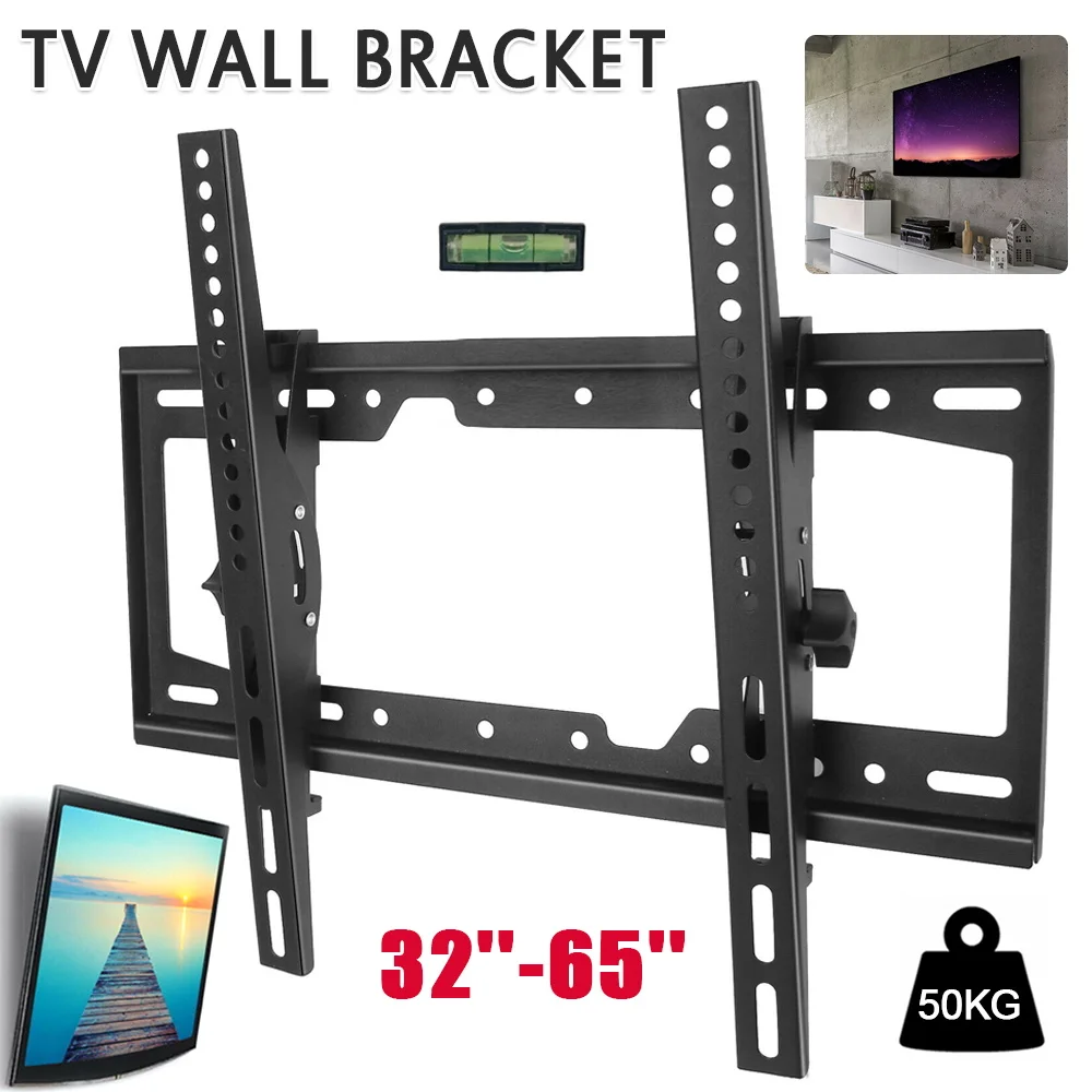 Support mural pour TV LCD LED, inclinaison réglable, renforce le Support TV 32-65 pouces, montage mural à mouvement complet, inclinaison pivotante horizontale