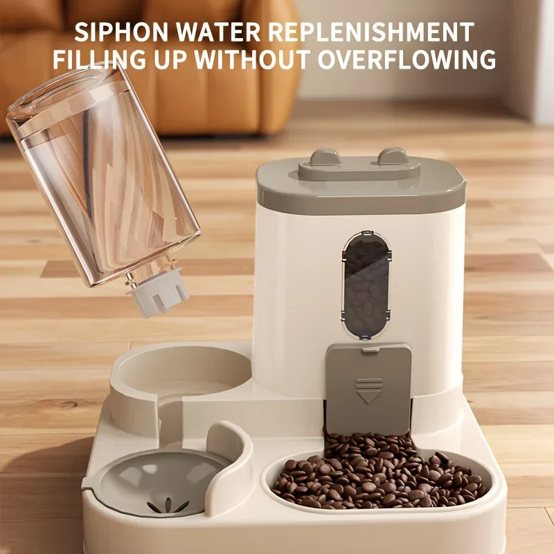 Distributeur de nourriture pour chat 2 en 1, eau et nourriture intégrées, distributeur automatique de nourriture pour chat, distributeur d'eau mignon