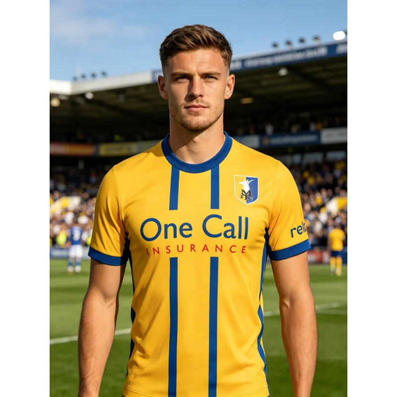 Nouveau maillot de football 3D pour le surf sur la plage, Mansfield Town FC, domicile et extérieur, t-shirt confortable, haut assorti pour la famille.