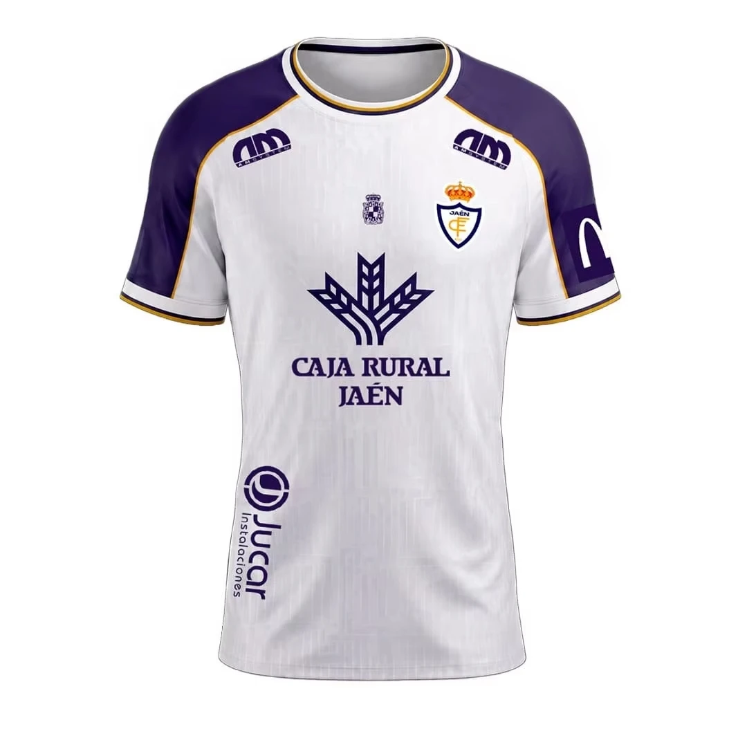 2026/2027 Maillot de football domicile Real Jaén T-shirt Hommes Femmes Été Sport Surdimensionné Respirant Séchage Rapide Vêtements Streetwear