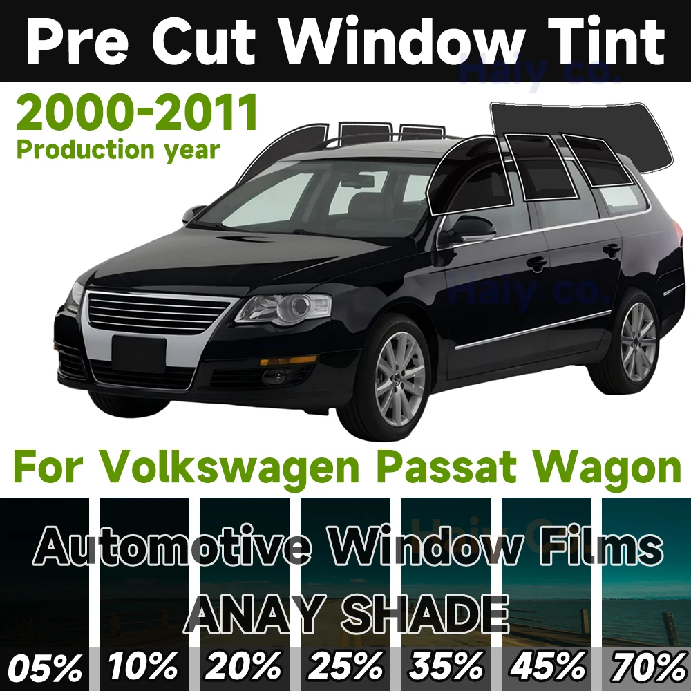 Film teinté automobile pour Volkswagen Passat Break 2000-2011, pré-découpé, protection solaire UV, anti-chaleur, 2 couches, films de protection de vitres pour la confidentialité