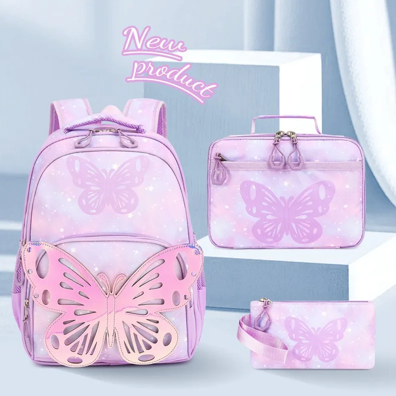 3 pièces enfants école Backpcak enfants sacs d'école ensemble filles primaire sac à dos avec sac à déjeuner cartable livre sac cartables d'école