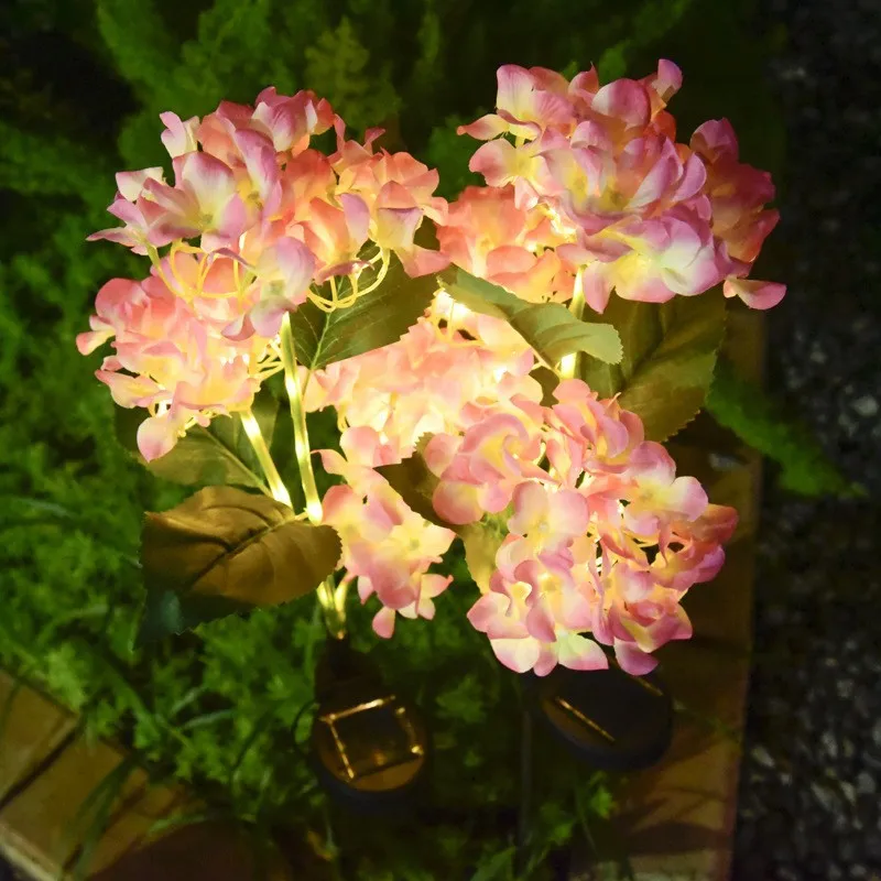1pc Hydrangea solaire, lampes solaires LED d'extérieur pour jardin, lampes solaires pour pelouse, cour, jardin et allée, éclairage de jardin