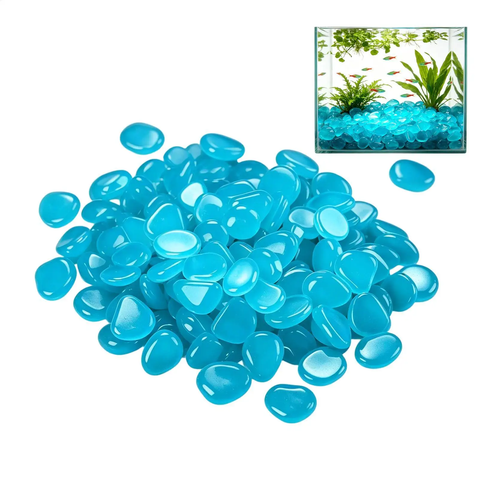 Pierres Lumineuses de Jardin 300 Pièces, Galets Décoratifs en Résine, Pierres Lumineuses pour Allée, Jardin Féerique, Chemin de Jardin