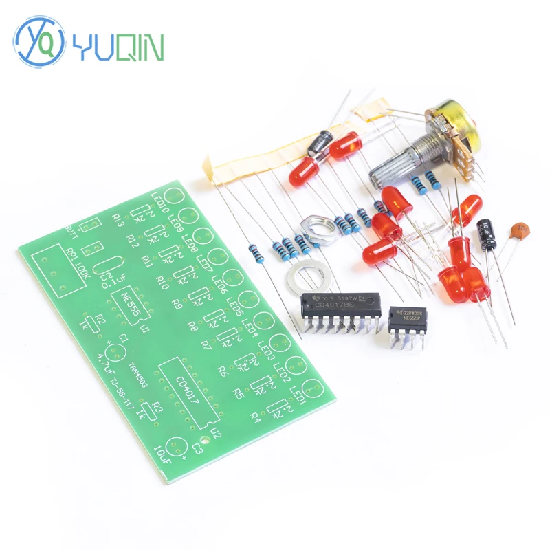 Kit LED 10 voies bricolage NE555 + CD4017-projet de soudure bricolage, outil d