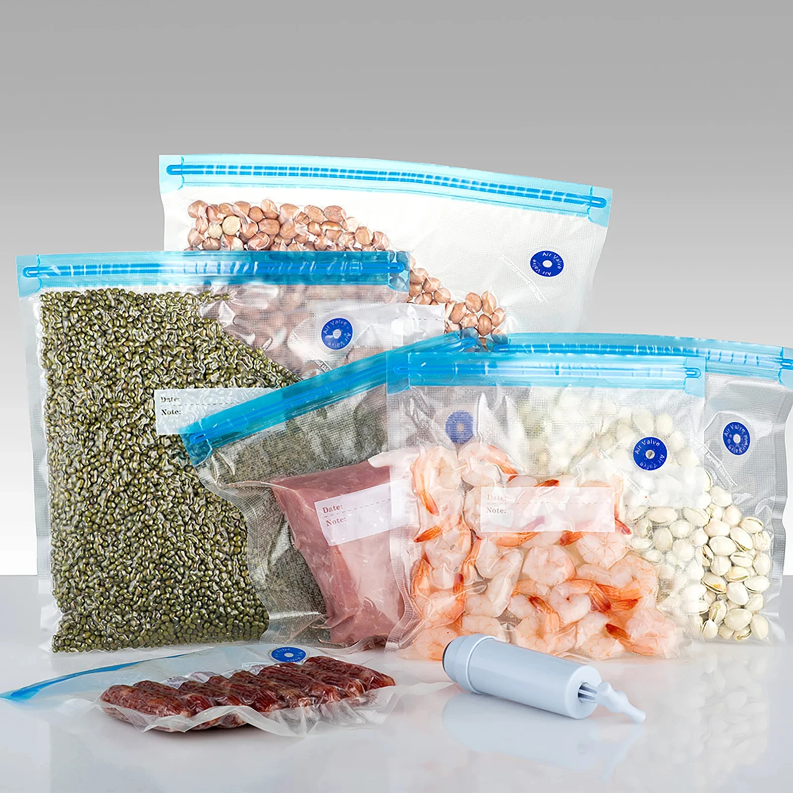 Sacs sous vide pour aliments, sacs de compression sous vide pour aliments domestiques, sacs réutilisables pour collations, sacs de conservation des aliments, accessoires de cuisine