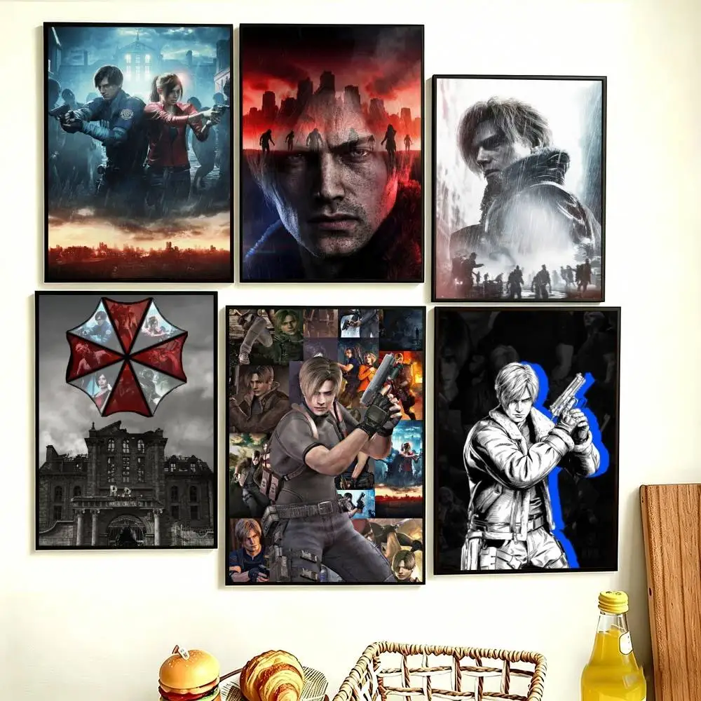 Affiche de jeu R-Resident E-Evil Requiem Leon, autocollant parfait pour l