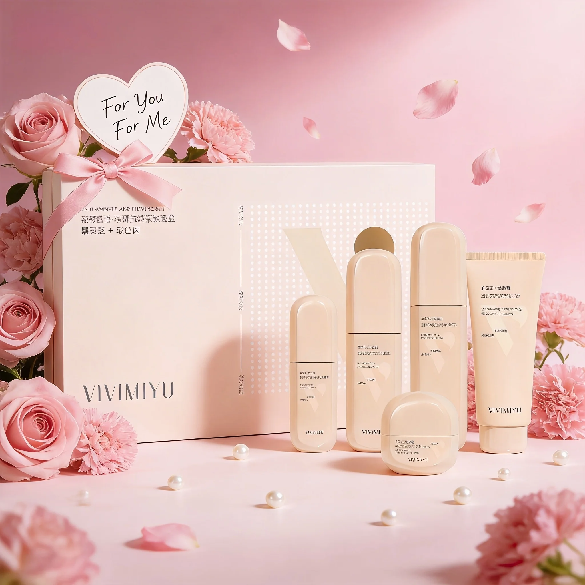 Ensemble de soins du visage au Ganoderma noir, 5 pièces, coffret cadeau de luxe, faiblement hypoallergénique pour tous les types de peau, contient de l