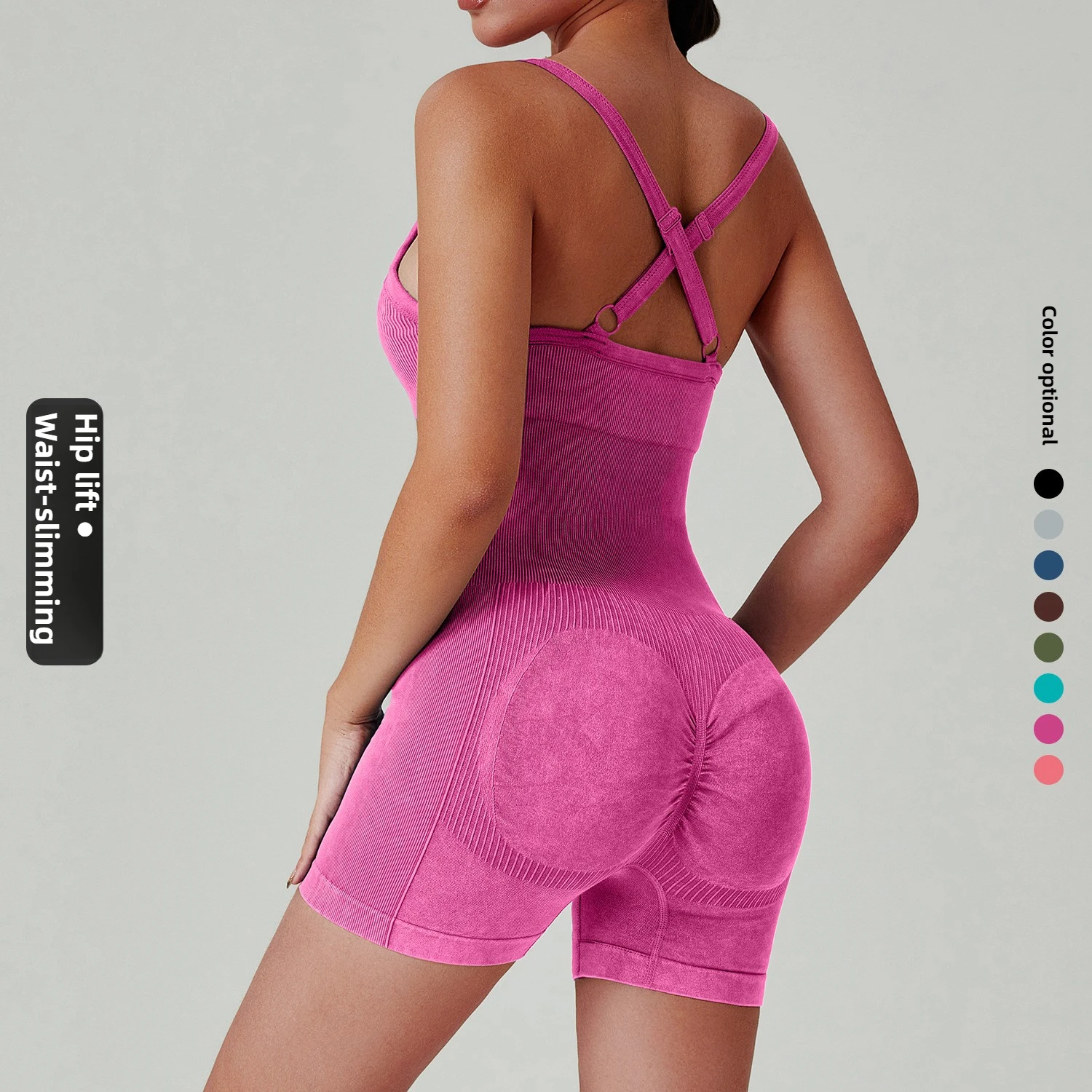 Ensemble de gymnastique pour femmes, Short sans couture, combinaison de Yoga, lavé à l'eau, 1 pièce, combinaison d'entraînement d'été, body de Fitness, Push Up, ensemble de Sport court