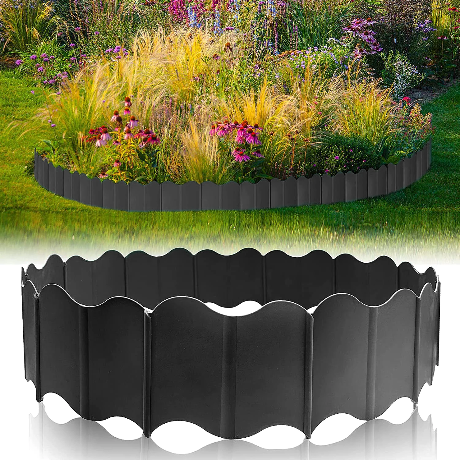 Barrière de jardin fixe 15x14cm, bordure de jardin en plastique, bordure de paysage, Kit de bord de jardin, barrière pour une installation facile