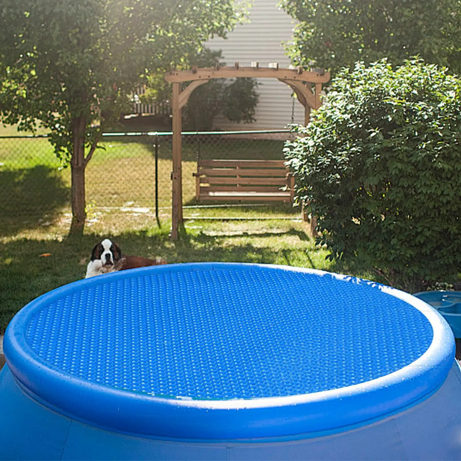 Couverture de piscine ronde pour piscine hors sol, couverture isolante pour piscine, couverture solaire pour piscine, pour patio, pelouse, jardin, hiver, été, spa