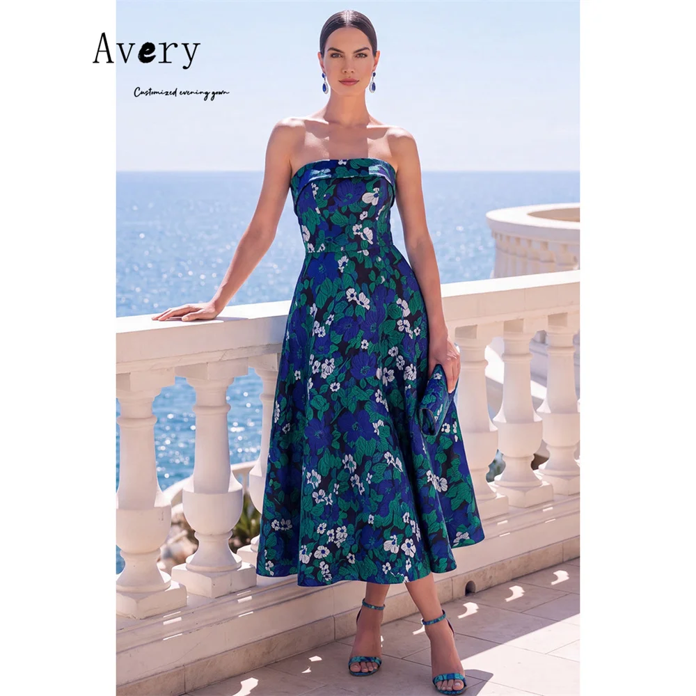 Avery Custom Tube Top A Line Off Shoulder Flower Elegant Evening Dresses for Woman Party Dresses Luxury 2026 Gala Dress Women's