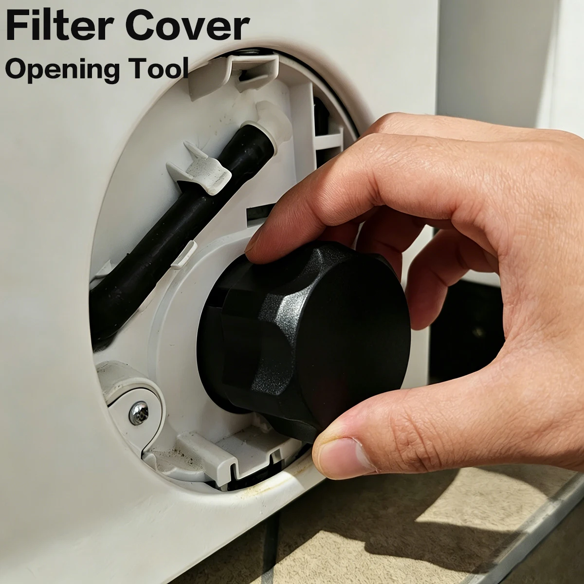 Washing Machine Drain Pump Filter Cover Opening Tool, Washing Machine Drain Port Opener, Ergonomic Grip, Washing Machine Drain Pump Filter Tool with Ergonomic Handle and Easy-Open Wrench, Suitable for Washing Machine Maintenance, Drain Pump Filter...