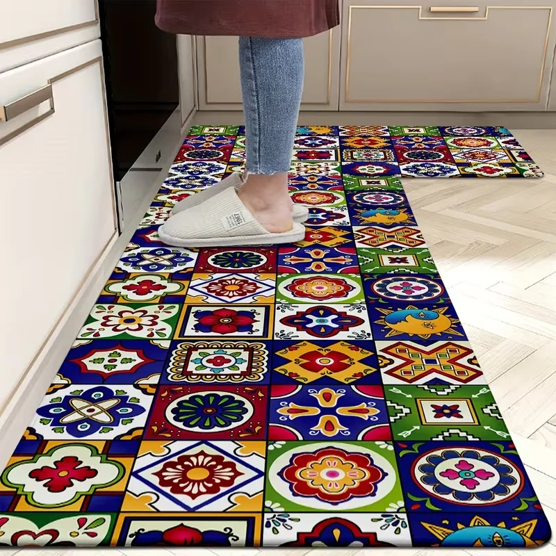 Kitchen Mats, Non-slip Bathroom Pads, Standing Runner Rugs, Carpets for Kitchen,Sink, Laundry Room, Bathroom, Spring Decor