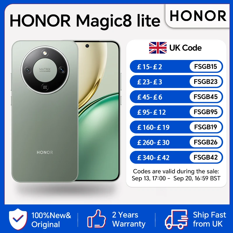HONOR Magic8 Lite, EU Version, 5G Smartphone, 7500 mAh Battery, Triple Resistant, 108MP Main OIS Camera, 6.79-inch 120Hz AMOLED Screen, HONOR Smartphone