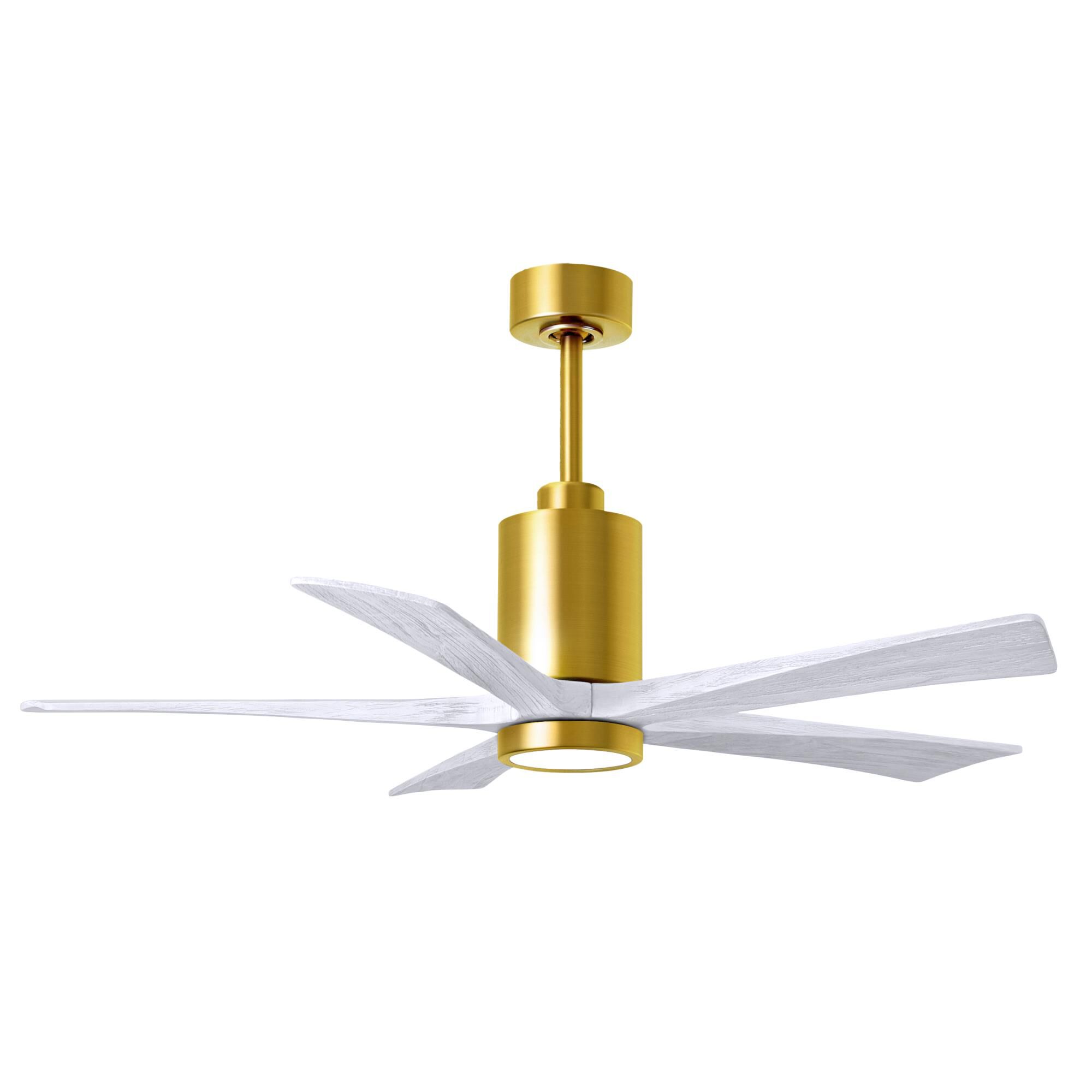 Matthews Fan Company Patricia 52 Inch Ceiling Fan with Light Kit - PA5-BRBR-MWH-52
