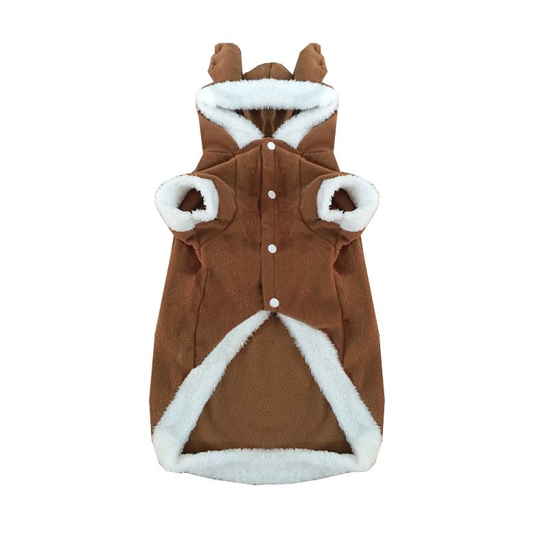 Dog Costume Puppy Clothes Christmas Cosplay Christmas Winter Dog Clothes Puppy Clothes Dog Outfits Coffee Costume Large Dog for Girl and Boy Dog Plush Fabric Down S M L XL