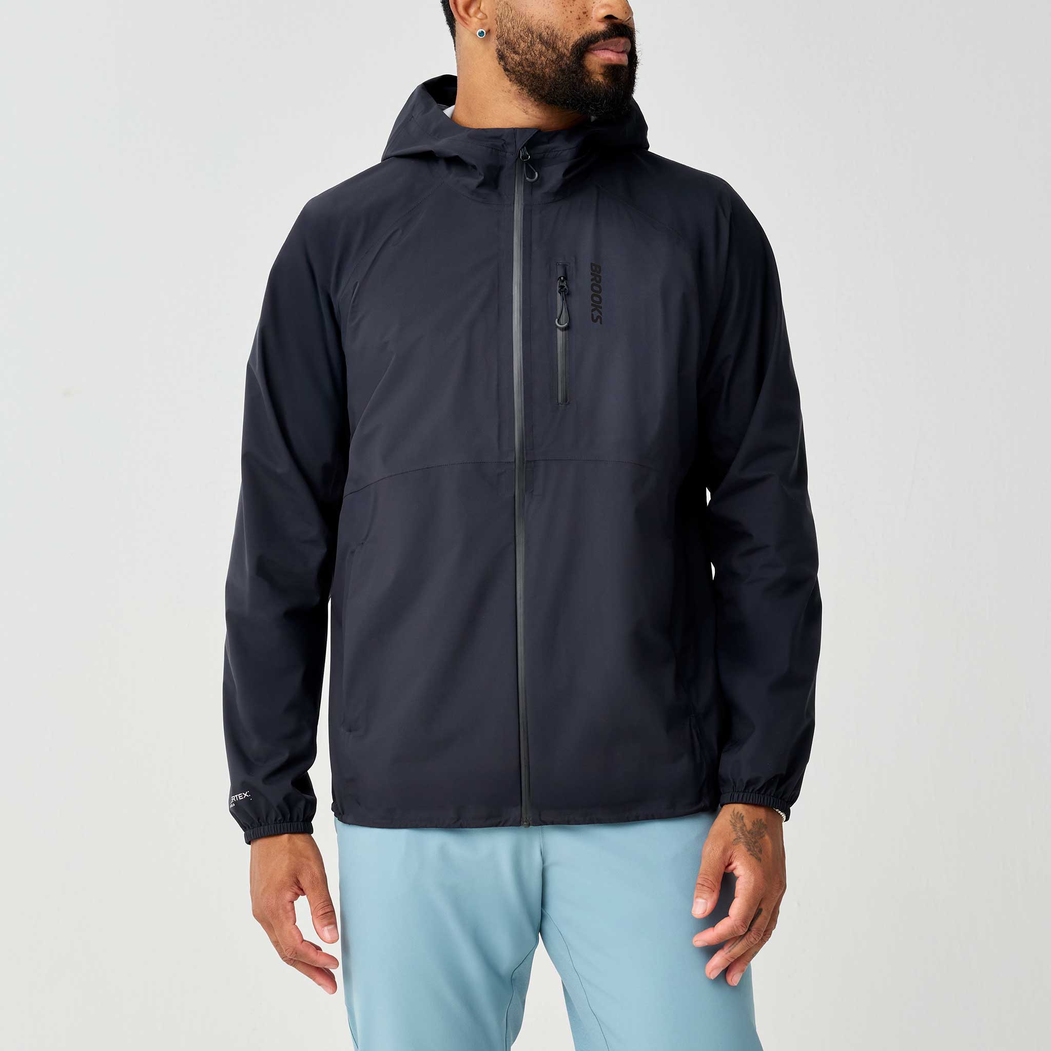 Brooks Canopy Waterproof Jacket Men's Running Apparel Black