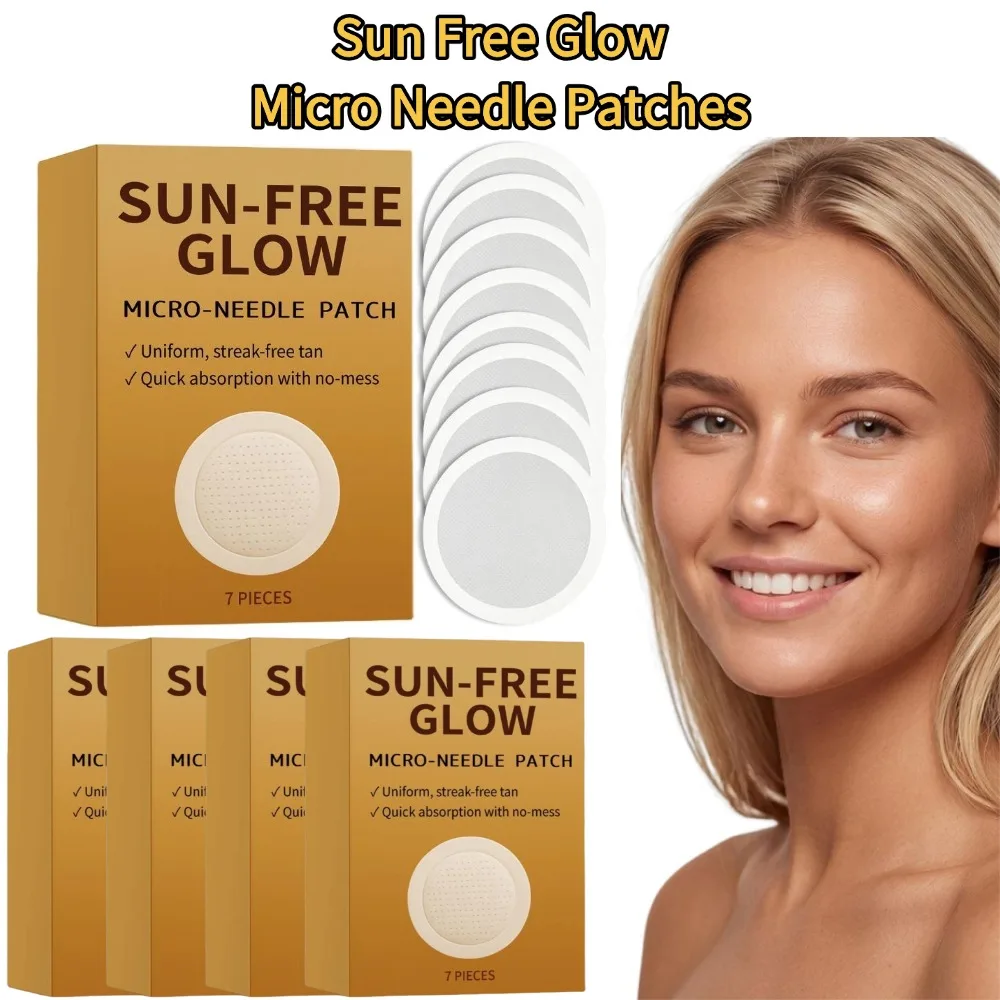 Ensemble de 7 patchs micro-aiguilles Sun Free Glow pour un bronzage avancé, patchs micro-aiguilles pour le soin du corps des femmes, outils de soins personnels