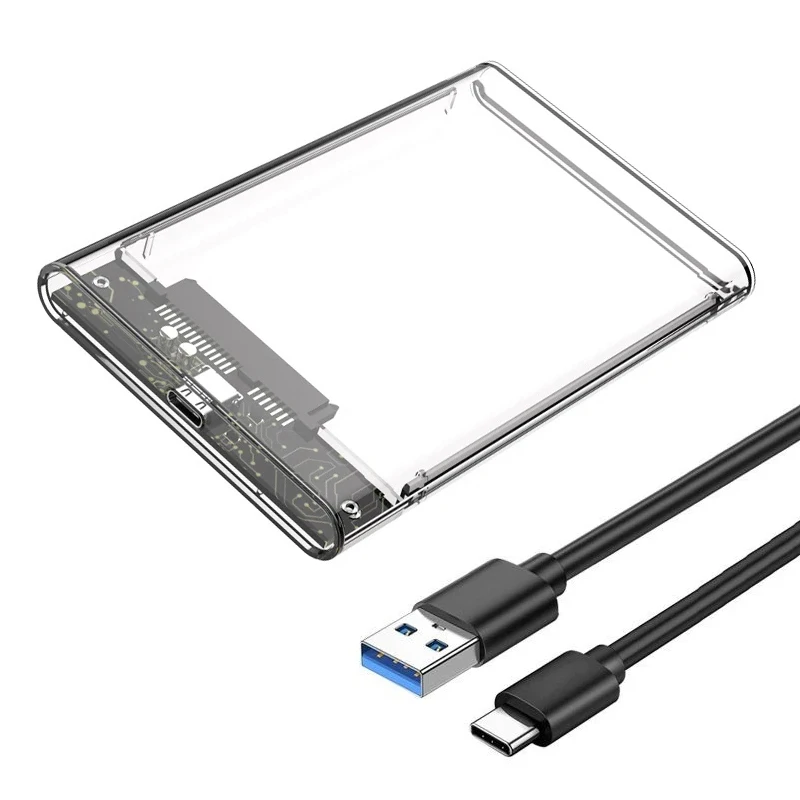 Boîtier de disque dur USB 3.0 Type C vers SATA III boîtier de disque dur 2.5 pouces HDD SSD boîtier externe boîtier de disque dur boîtier de disque dur externe