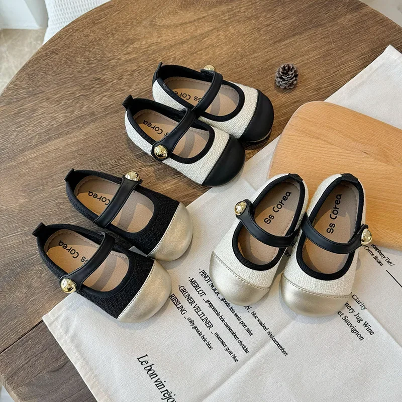 Chaussures simples décontractées pour enfants, petites chaussures en cuir à semelles souples, petites chaussures de princesse à vent parfumé, chaussures pour enfants de Style britannique