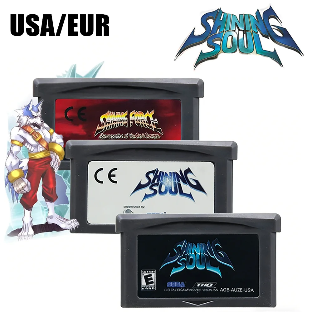 ∵SoulShining GBA Game Series 32 Bit Video Game Cartridge Console Card Shining Soul Shining Force Resurrection of the Dark Dragon
