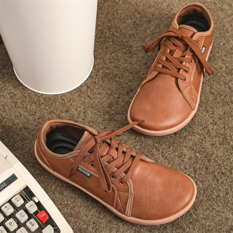 2024 männer Schuhe Neue Wohnungen Leder Wanderschuhe Männer Barfuß Breite zehen Schuhe Breiter Kappe Casual Turnschuhe Große Größe 47 48