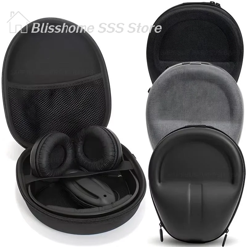 【S】 Étui pour casque audio haute capacité, boîte de rangement antichoc pour écouteurs de voyage, sac de protection pour casque audio en EVA, universel