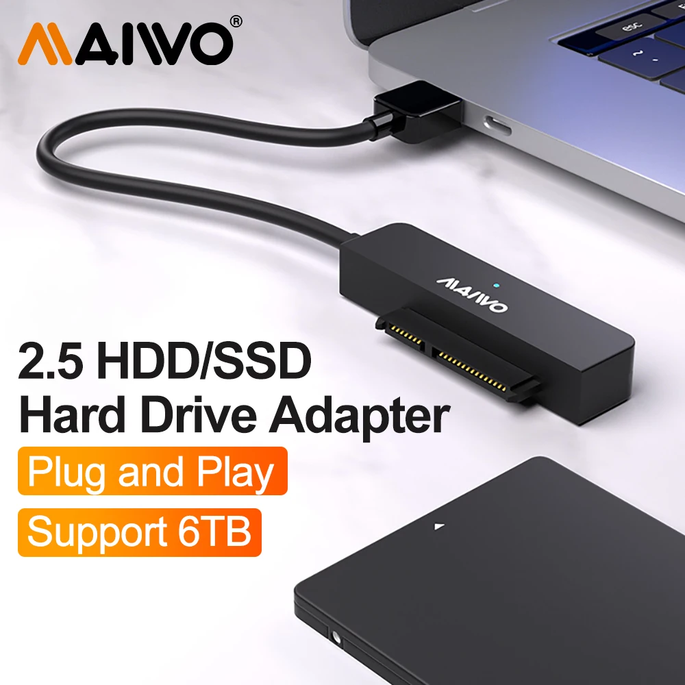 MAIWO disque dur câble de disque dur USB3.0 vers câble adaptateur SATA convertisseur de disque dur 2.5 pouces adaptateur SATA pour disque dur/SSD 2.5 