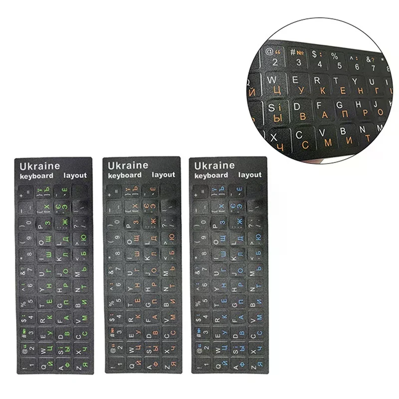 Autocollant de clavier ukrainien en langue ukrainienne, alphabet durable, fond noir, pour PC portable, accessoire pour clavier d