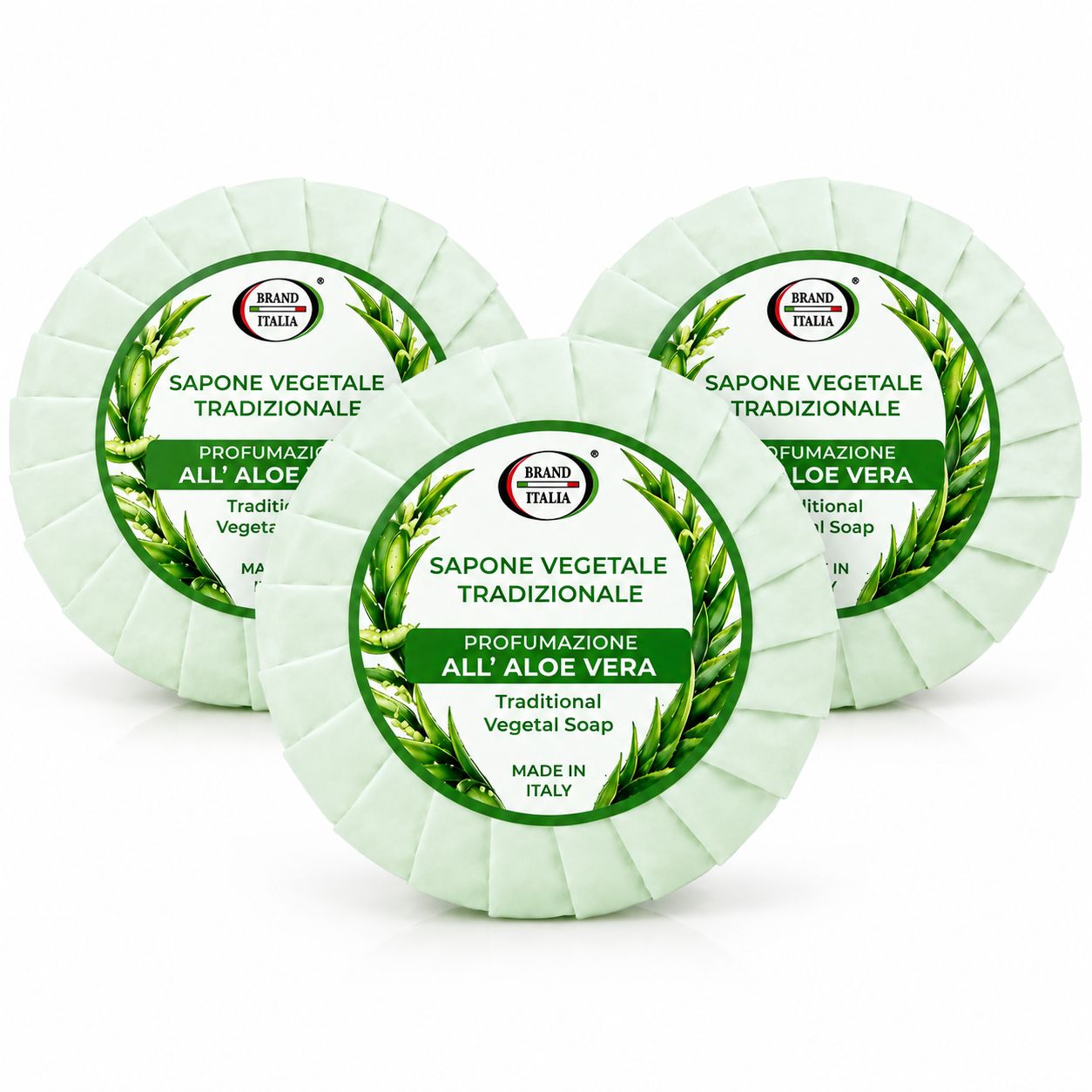 BRAND ITALIA - Saponi vegetali Tradizionali Aloe Vera 3 pz Sapone