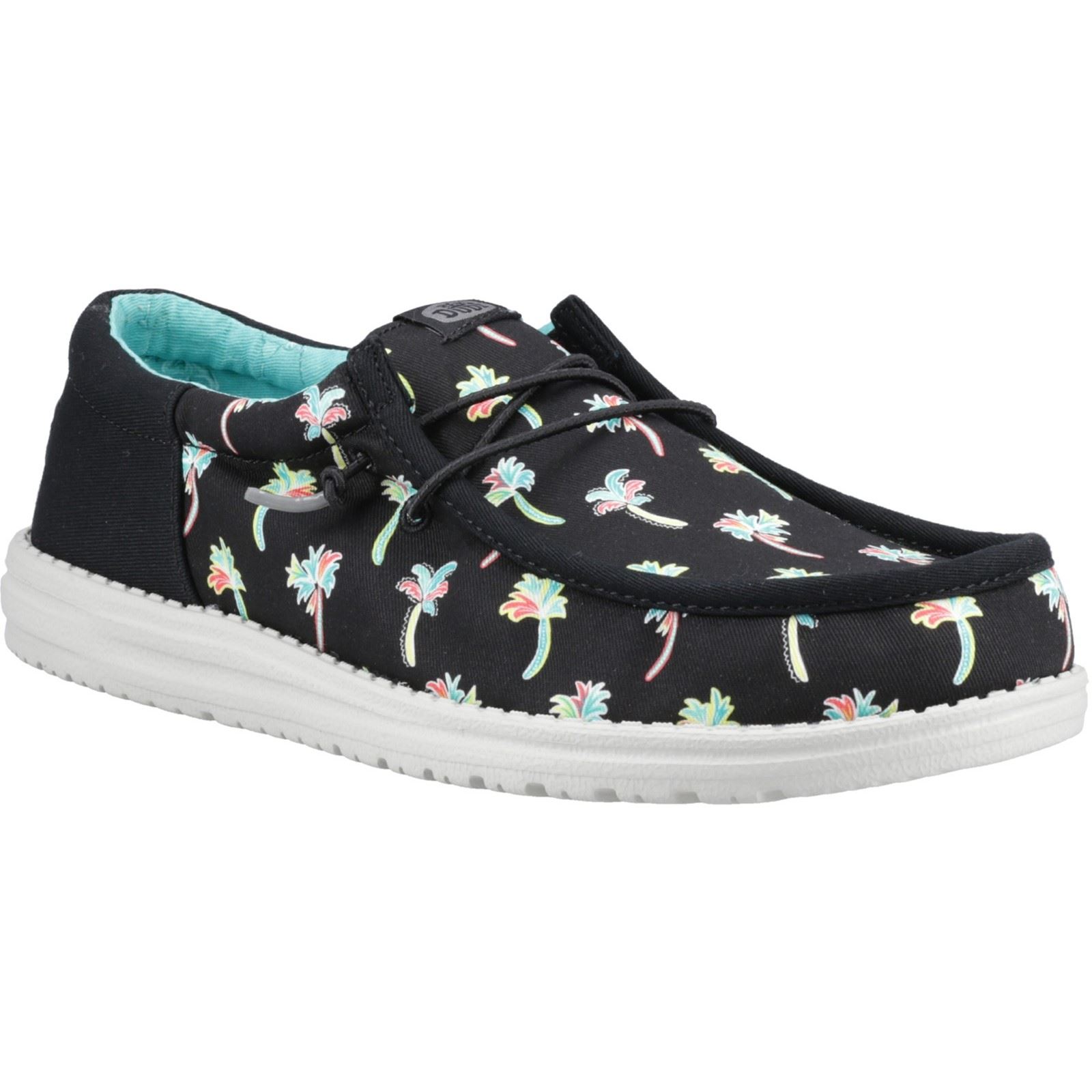 HEYDUDE Wally Funk Party Palm Baumwolle Herren Schwarz/Multicolor Mokassins Schuhe