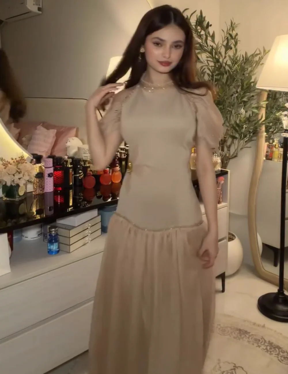 Customized Pastrol Jersey Pleat Sequined A-line Scoop Neck Long Bespoke Occasion Evening Dresses Fashion