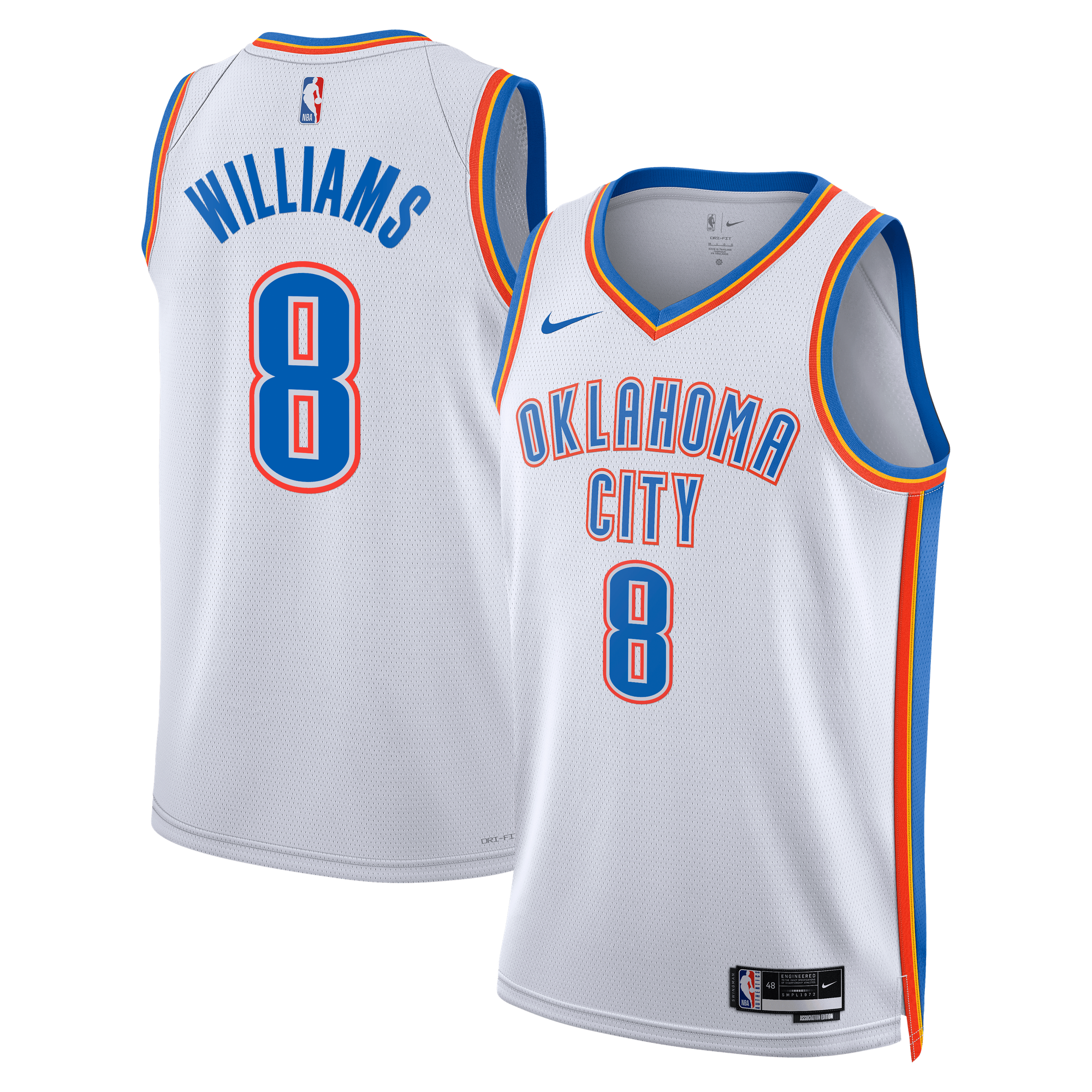 Maillot Swingman Nike Association Edition du Thunder d'Oklahoma City - Blanc - Jalen Williams - Unisexe - Homme Taille: M