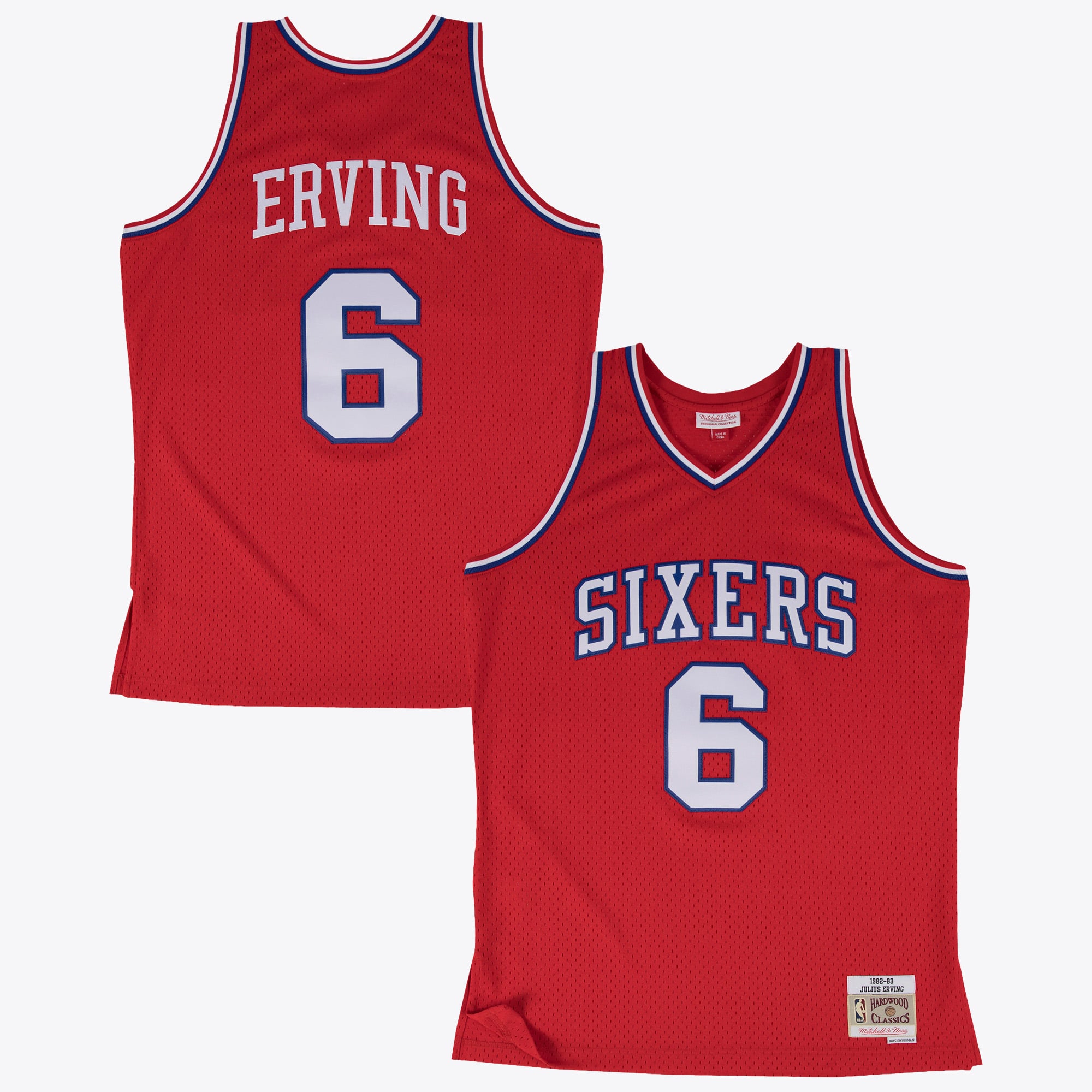 Philadelphia 76ers Mitchell & Ness Julius Erving 1982 Swingman Road Authentic Jersey – Scharlachrot