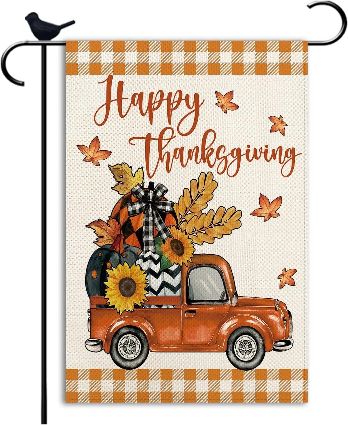 Thanksgiving Garden Flag Welcome Truck Autumn Pumpkin Small Garden Flags double sided Seasonal Burlap Garden Farmhouse Decor uui