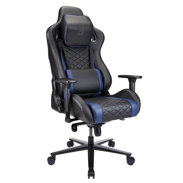 RS Gaming Davanti Vegan Leather High-Back Gaming Chair, Black/Blue, BIFMA Compliant