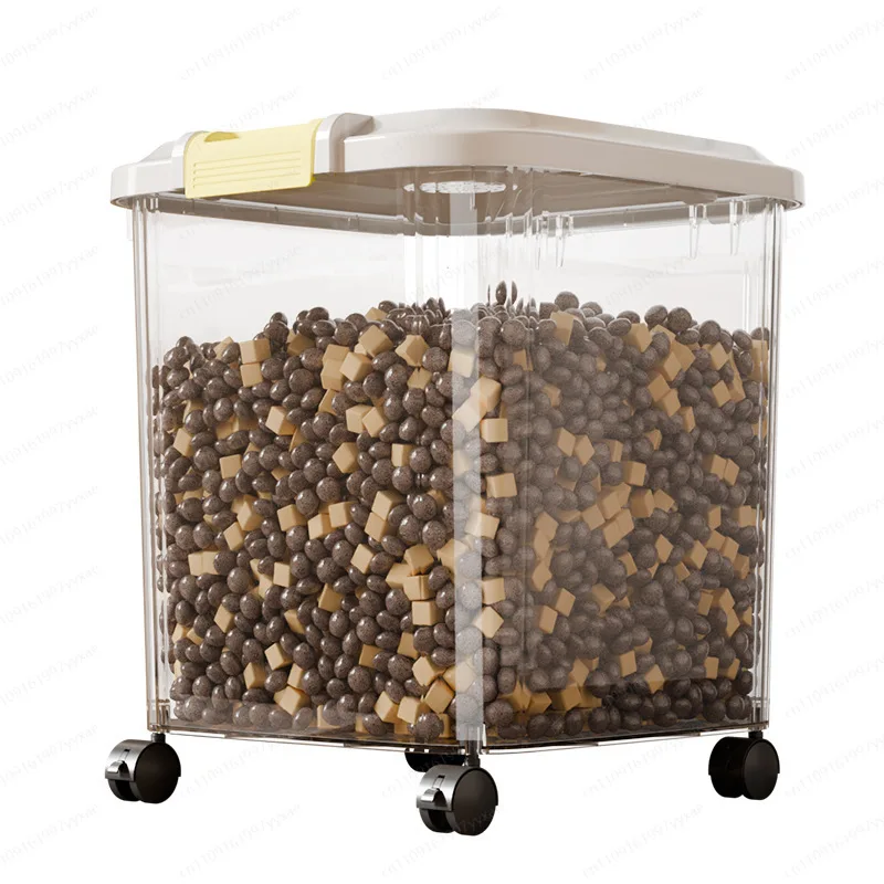 Seau de stockage pour nourriture pour chat, seau scellé pour nourriture pour chien, seau de stockage pour nourriture pour animaux de compagnie anti-humidité, usage domestique