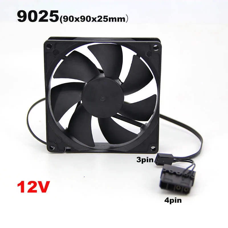 DC 12v 90*90*25 9025 3pin ou grand 4pin ventilateur de refroidissement d