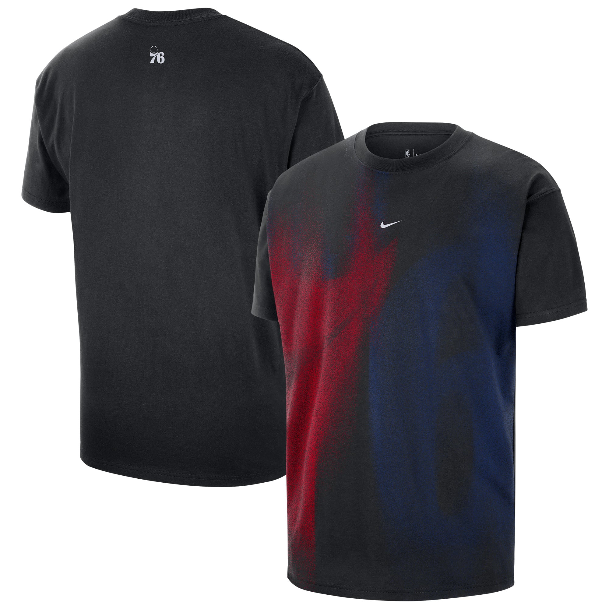 Nike Herren-T-Shirt, schwarz, Philadelphia 76ers, Saison 2026/27, Standard Issue Practice Icon