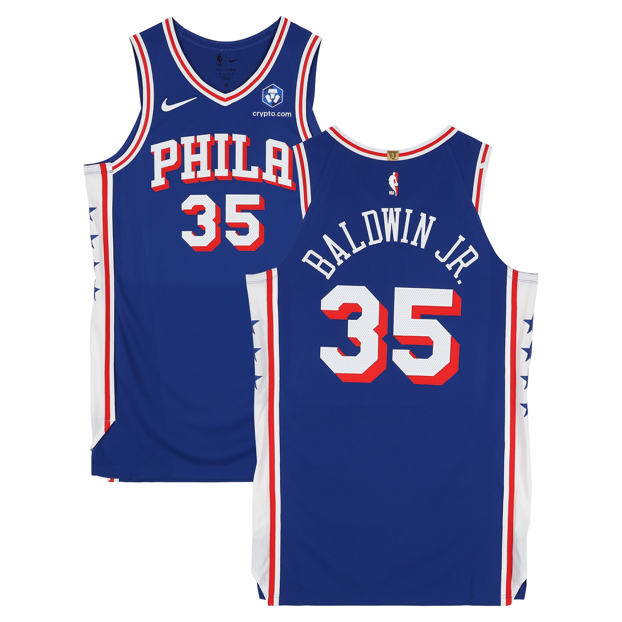 Patrick Baldwin Jr. Philadelphia 76ers Spielertrikot Nr. 35 in Königsblau aus der NBA-Saison 2025/26 – Größe 50+6