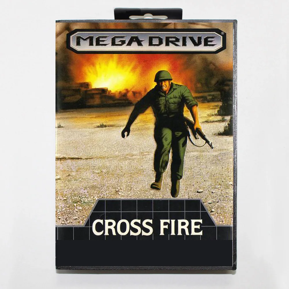 New Arrival Cross Fire MD Game Card 16 Bit BR Cover for Sega Megadrive Genesis Video Game Console Cartridge