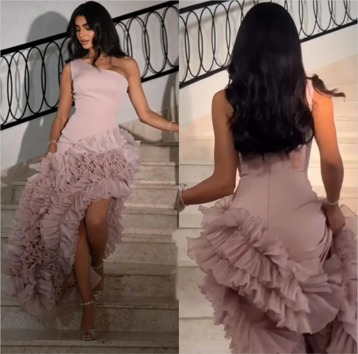 Customized Modern Style Jersey Pleat A-line One-shoulder Midi Dresses Prom Dresses Pastrol Unisex Chinese Style Formal Casual S