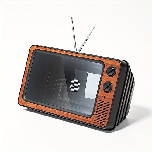 Retro-TV-Bildschirmvergrößerung für Smartphones, 12-Zoll-HD-Smartphone-Bildschirmverstärker für Filme, Videos und Spiele, tragbarer Handyständer Halter, kreatives nostalgisches Geschenk für Kinder