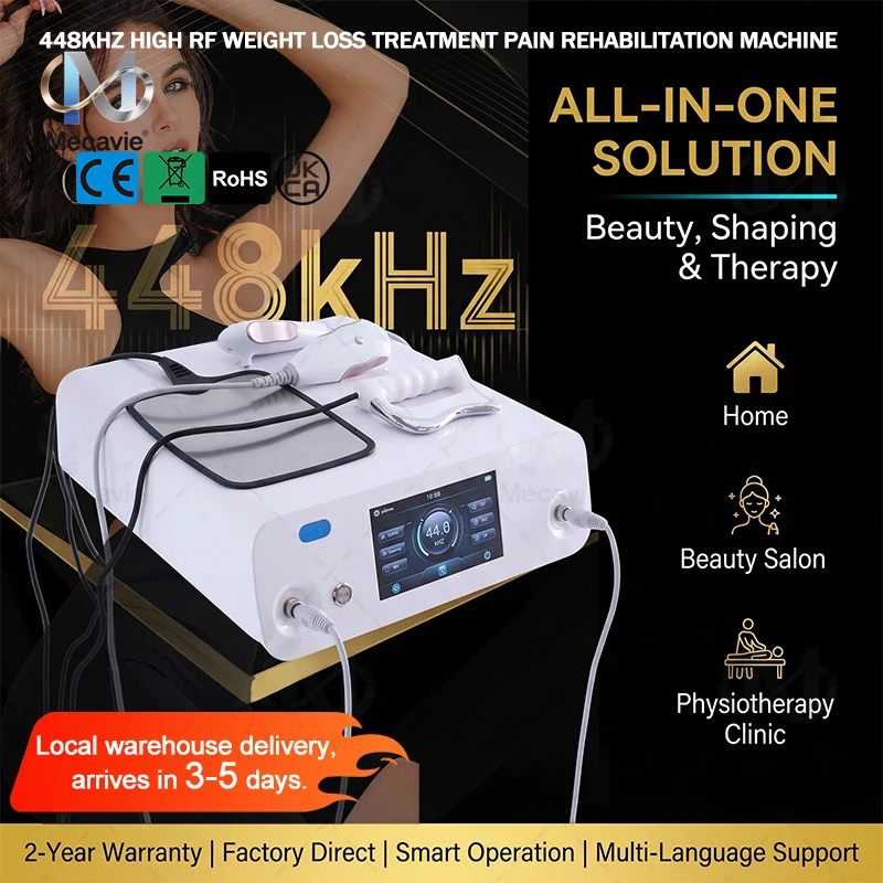Appareil de beauté pour le remodelage corporel 448KHz, soin du visage, raffermissement de la peau, équipement professionnel pour salon, instrument de beauté pour spa à domicile, soin beauté visage et corps V-Line, soin complet du corps, design...