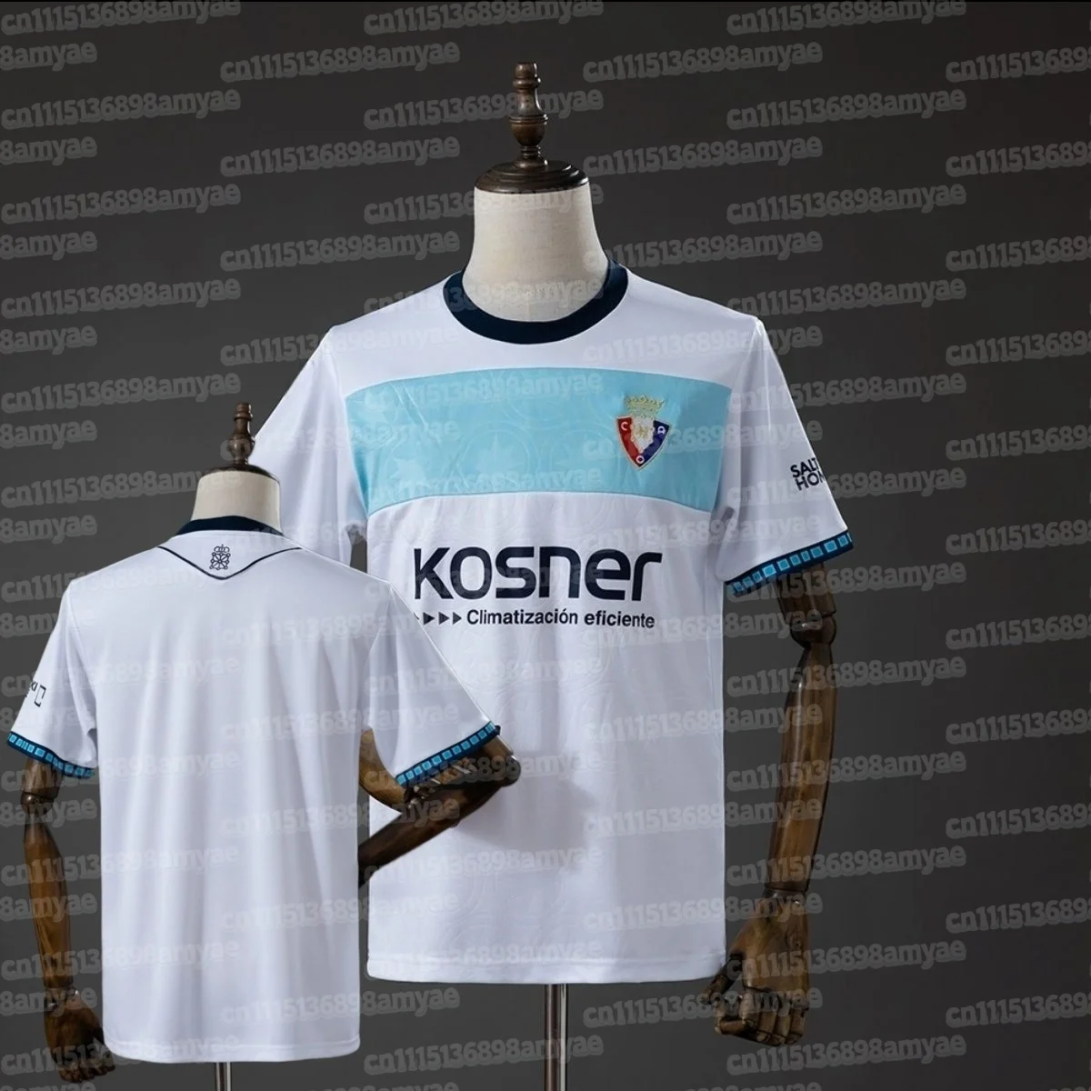 26-27 Espagne Maillot de football domicile O-Osasuna imprimé en 3D unisexe pour adulte, T-shirt sportif confortable, pour le sport et les loisirs, assorti pour toute la famille