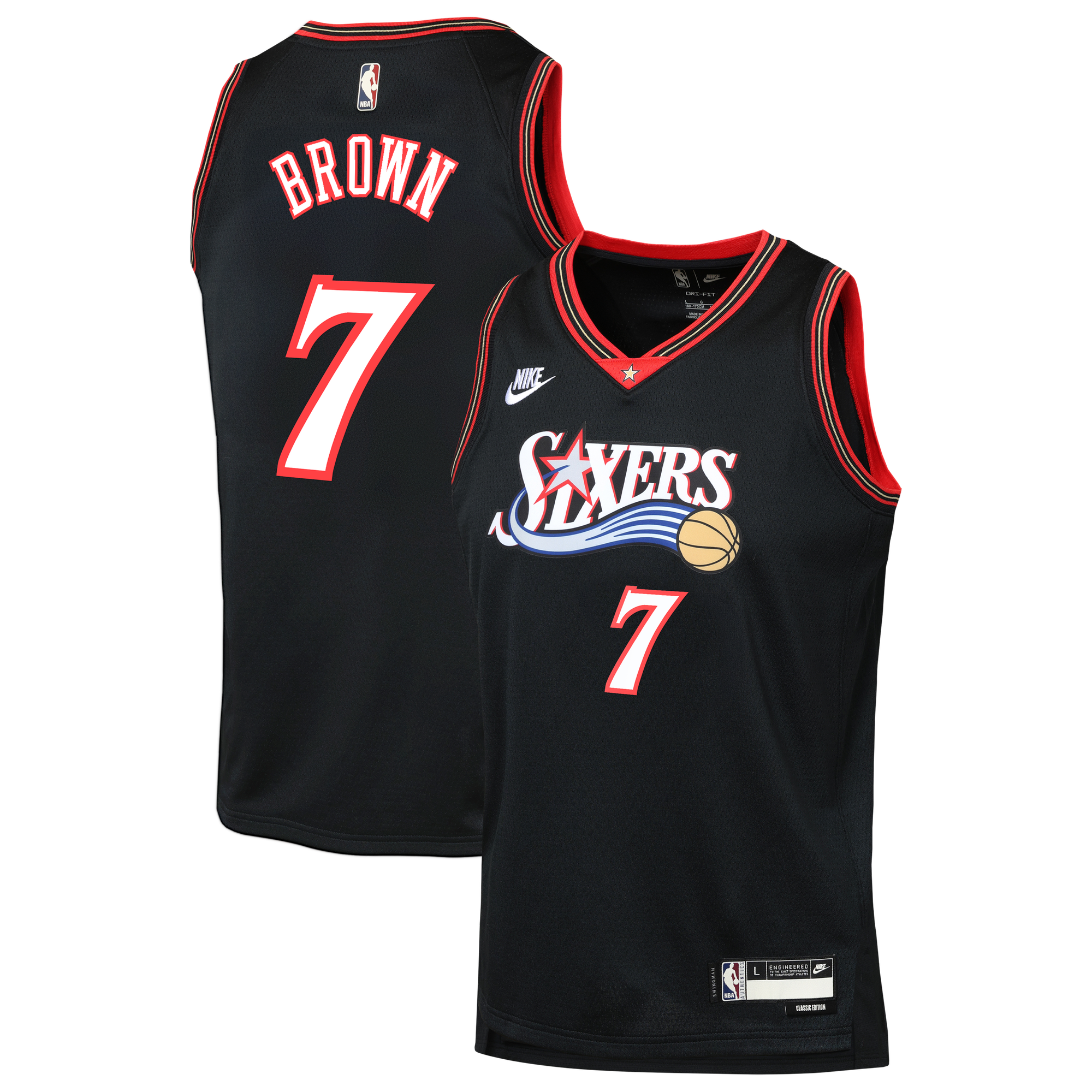 Philadelphia 76ers Nike Classic Edition Trikot – Schwarz – Jaylen Brown – Jugend