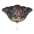 Meyda Lighting Tiffany Peacock Feather 16 Inch 3 Light Flush Mount - 27435